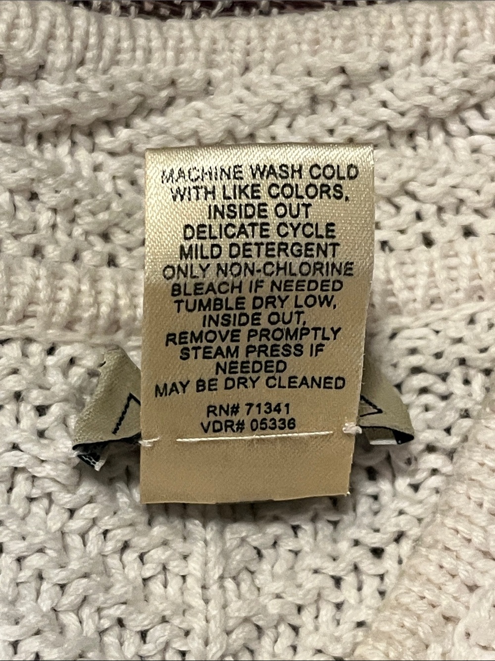 L.L. Bean Cream Cable-Knit Button Cardigan - Picture 6 of 7